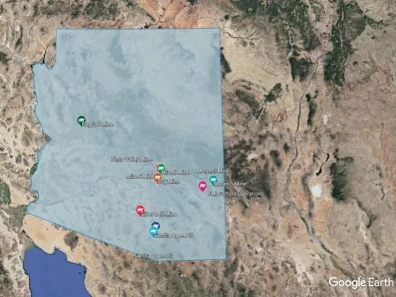 Virtual tour of the active (2019) copper mines in Arizona.