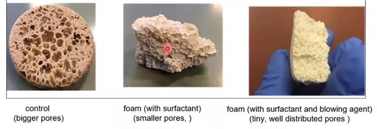 an image of foams with various pore sizes
